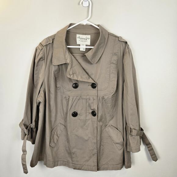 American Rag Jacket Double Breasted Classic Minimalist PLUS 3X Cottage Beige NWT - Picture 2 of 11